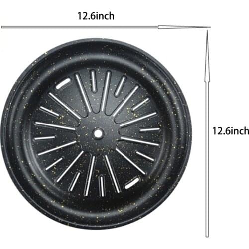 LBER Korean BBQ Grill Pan, Outdoor Barbecue Plate, Round Aluminum Plate, Picnic Non-Stick Pan Camping, BBQ Cooking Tools