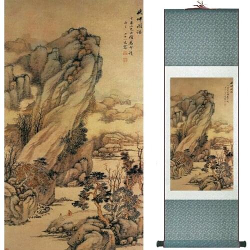 LTraditional Chinese art painting Silk scroll painting Chinese wash painting 190822022