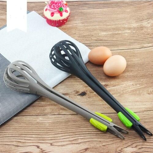 Multifunctional 3 In 1 Whishk Eggs Beater Non Slip Easy To Clean Nylon Food Tongs Pasta Clips Kitchen Manual Egg Beater Tools
