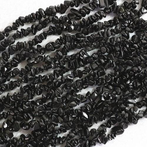 Fashion black Irregular gravel stone 5x7mm newly beads diy high grade jewelry making 35" B530