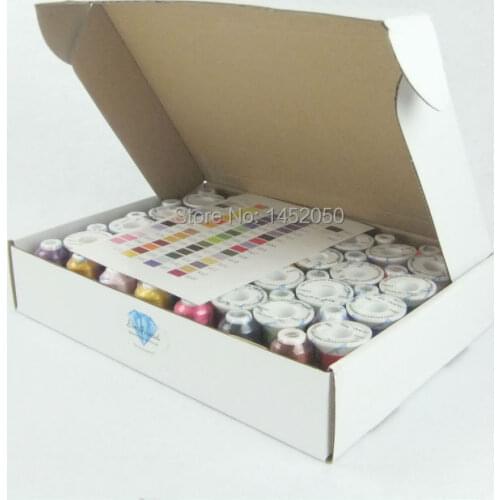 Simthread Polyester Embroidery Machine Thread 63 Brother Colors + 5 Colors Polyester Glow in Dark Embroidery Thread, 550 Yards