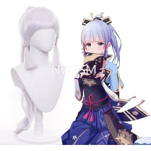 Game Genshin Impact Inazuma Wig Gradient Short Braided Heat Resistant Synthetic Hair Cosplay Wigs + Wig Cap