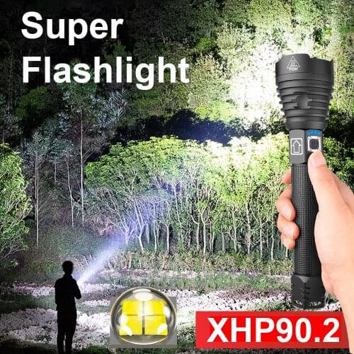 Drop Shipping Most Powerful Tactical Flashlight LED Torch Light XHP90 USB Rechargeable Flashlight 18650 XHP70 Waterproof Lantern