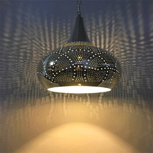 Featured Dining Room Lights Middle East Retro Cutout Carved E27 Pendant Light Cafe Vintage Lamp Inn Turkish Led Lamps