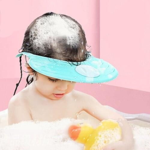 Baby Shower Cap Unisex Hair Wash Hat for Bathing Adjustable Waterproof Bathing Cap Newborn Infant Ear Protection Shampoo Shield