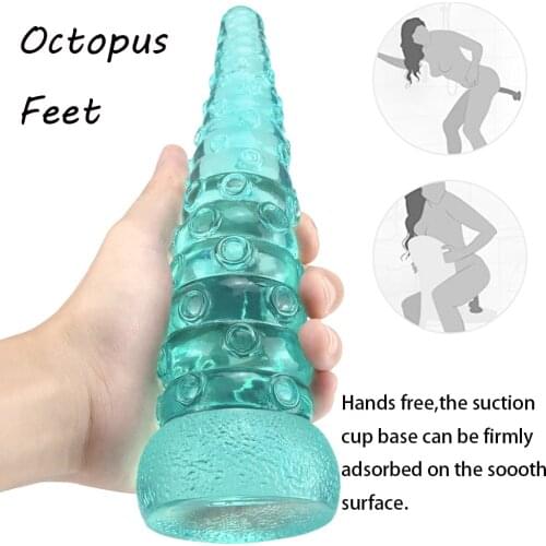 Octopus Tentacle Anal Butt Plug Suction Cup Dildo Big Dick Large Particles Vaginal Massager Anal Dilator Sex Products For Women