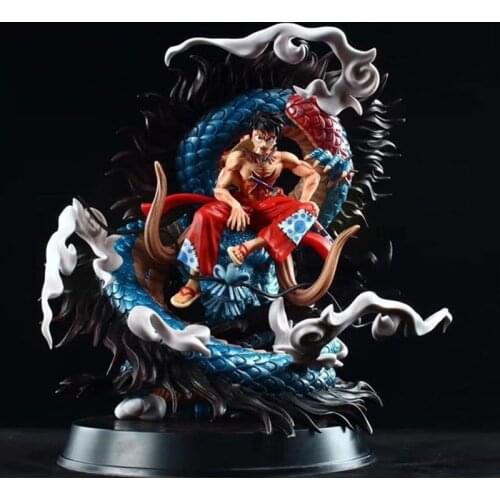 ONE PIECE GK Statue The Straw Hat Pirates Captain Rubber Kimono Monkey D Luffy Resin Action Figure Collection Model Toys C340