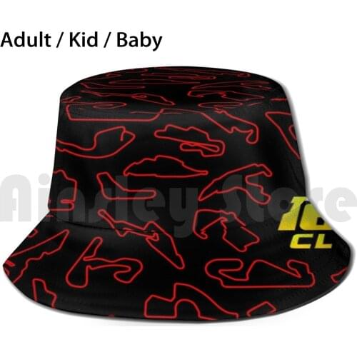 Cl 16 - Circuits Pattern Sun Hat Foldable UV Protection Race Track Racing Scuderia Team Lecrerc Monaco Italy Italian