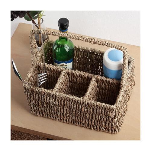 Straw Snack Storage Basket Separate Basket, Cutlery, Red Wine Bottle Holder, Tea Ceremony Tube, Remote Control Frame