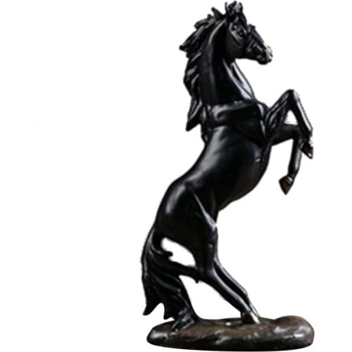 Galloping Horse Statue for Home Decor Modern Horse Figurine Sculpture Office Decoration Crafts Black
