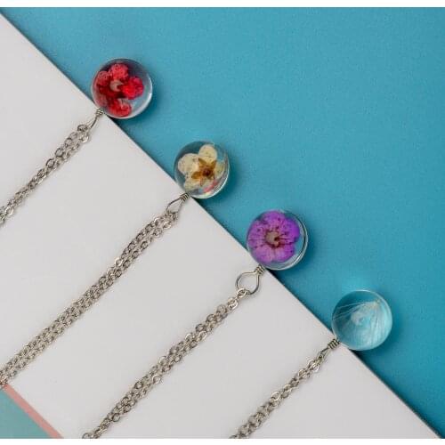 Glass Pendants Flower Necklaces Womens glasses Chain Necklace Fashion Jewelry drop shipping #DY310