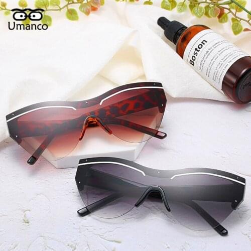 Umanco Hot Luxury Brand Oversized Siamese Sunglasses For Women Men PC Frame PC Lens Beach Drive Travel Female Shades Gifts