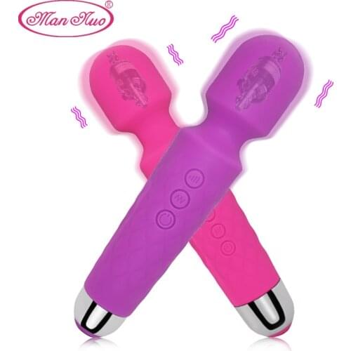 Powerful Dildos Wand Vibrator for Women Clitoris G Spot Stimulator USB Charge 20 Vibration Modes Massager Sex Toys for Adults