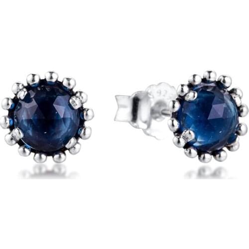 CKK Earring Midnight Blue Dream Stud Earrings Sterling Silver Fshion Jewelry 100% 925 Silver Women Brincos Pendientes Aretes
