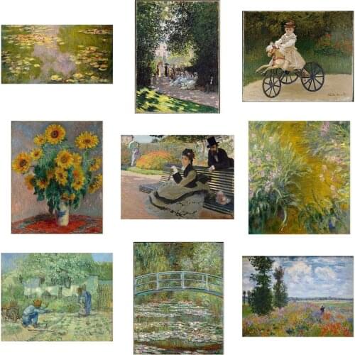 Famous Medieval Painting Water Lily Monet France Hanging Picture Poster Canvas Print Painting Wall Art Living Room Decoration