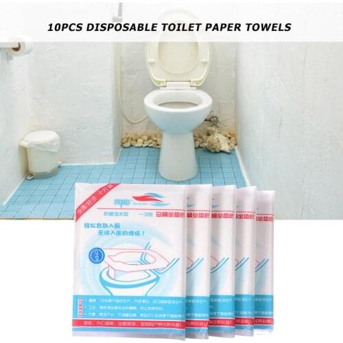 10pcs Disposable Toilet Seat Cover Home Travel Bathroom Toilet Paper Pads