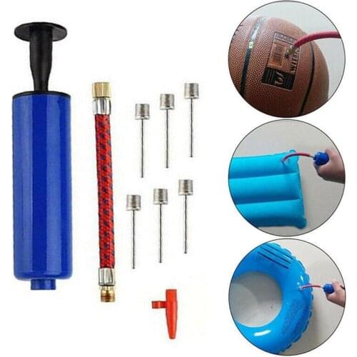 10pcs Ball Pump Set Hand Pump Inflator Portable Ball Inflating Pump Tools Volleyball Football Basketball With Air Hose Needle