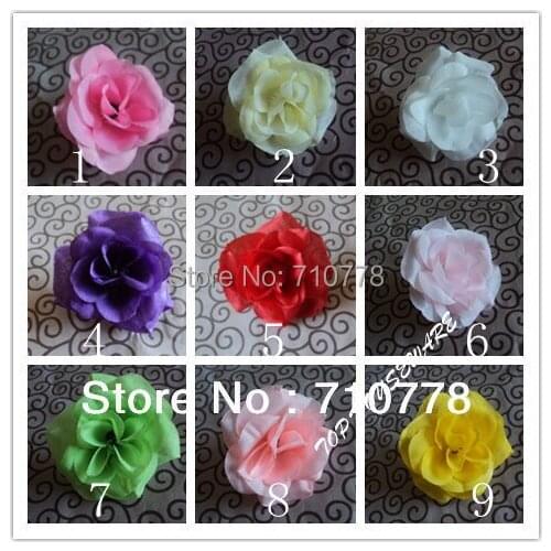 100PCS 6cm 9COLORS artificial camellia rose silk flower DIY wedding headware garland decoration accessories
