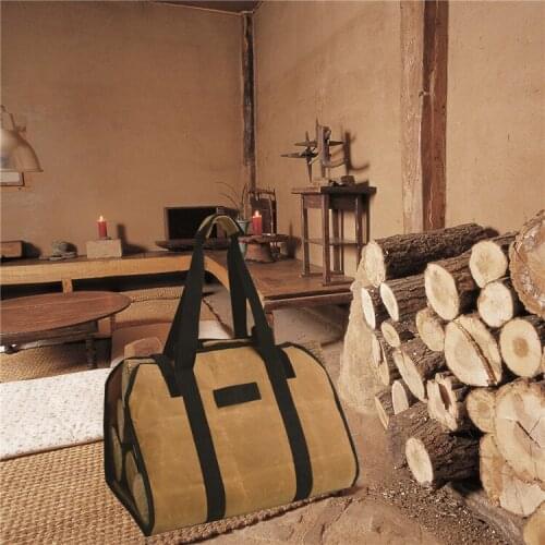 25pcs/lot Waterproof Large Capacity Camping Picnic Outdoor Firewood Bag Match Storage Bag Canvas Firewood Carrier Log Tote