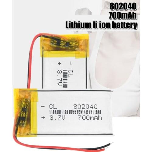 3.7V Lipo cells 802040 700mah Lithium Polymer Rechargeable Battery For MP3 MP4 GPS car recorder Bluetooth headset Toy batteries