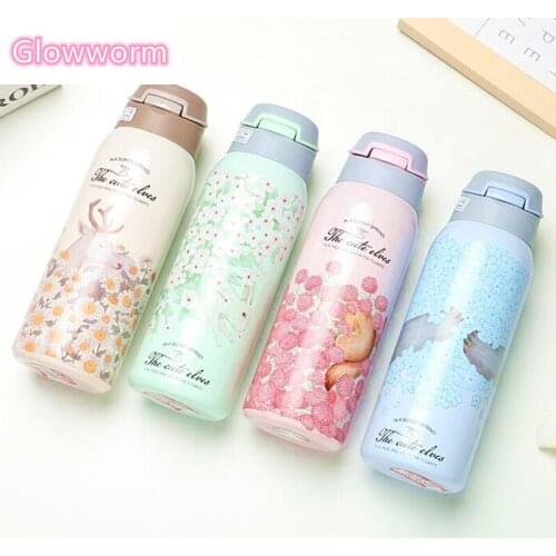 350ml/480ml Stainless Steel Straw Thermos Mug Portable Travel Thermal Water Bottle Thermosmug Nice Gifts