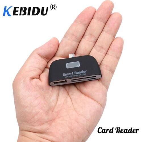 Mini 4 In 1 Smart Card Reader With Micro OTG/TF/SD USB Charge Port Memory Card Reader Adapter For Andriod Phone High Speed
