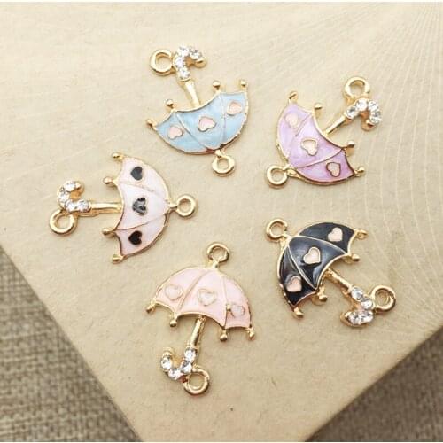 50pcs Strass Crystal Rhinestone Pendant Buckle Hair Clip Umbrella Charms Floating Enamel Scrapbooking Brooch Necklace Ornament