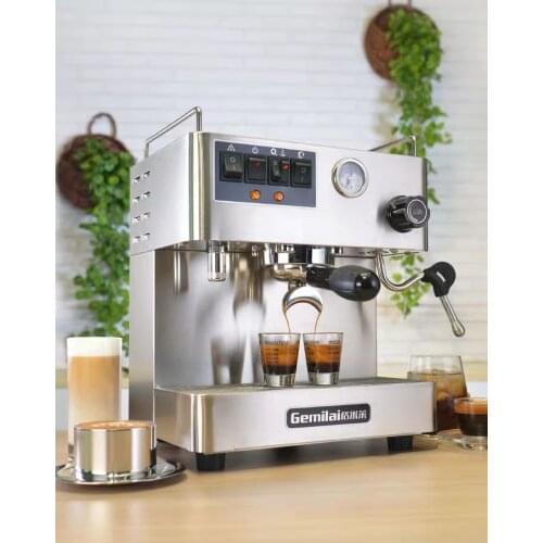 Free ship CRM3012 professional coffee machine commercial household semi-automatic pumping steam single head Italian concentrated