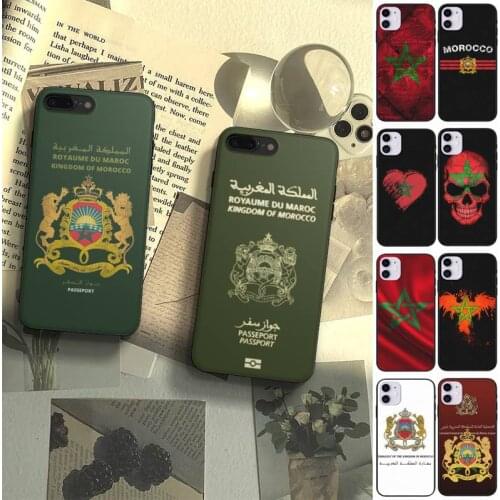 Morocco Flag Coat Of Arms Phone Case Fundas Shell Cover For Iphone 6 6s 7 8 Plus Xr X Xs 11 12 13 Mini Pro Max