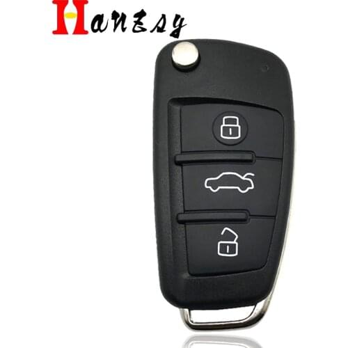 3 Button Car Remote Key shell For Audi A2 A3 A4 A6 A6L A8 Q7 TT Replacement Folding Flip key Case Fob Cover Uncut Blade