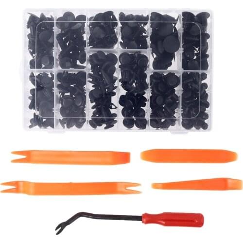 Black Nylon Bumper Mudapron Rivets Set 12 Common Sizes Parts Practical Vehicle Trim Tools with Fastener Remover