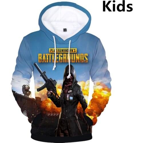 3 to 14 years kids hoodie PUBG Game 3D printed sweatshirt boys girls Player Unknowns Battlegrounds Jacket coat children clothes