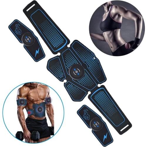 EMS Abdominal Muscle Trainer Fitness Equipment Exercise Stimulator Device Machine Body Slimming Burning USB Charging Gym Tools