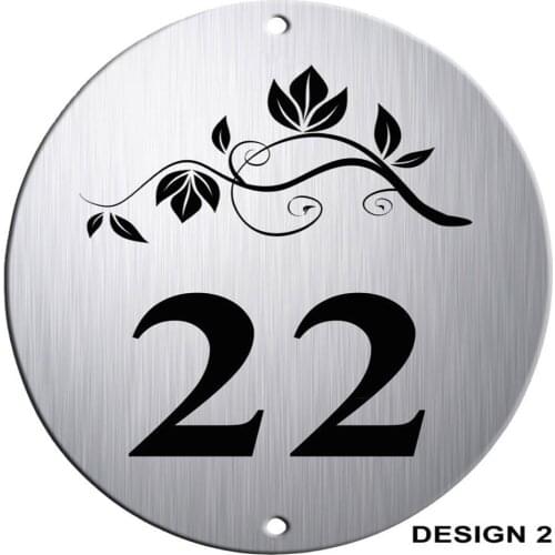 Individuality Door Brushed Aluminium Oval House Plaque/Sign/Plate Flower Cat 4 Styles Design