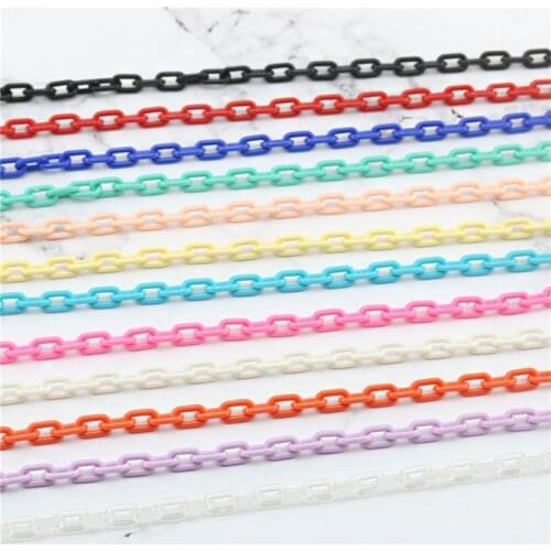 Julie Wang 1 Meter 13*8mm Acrylic Link Chain Plastic Colorful Closed Soldered O Chain Bracelet Jewelry Making Hand Bag Accessory