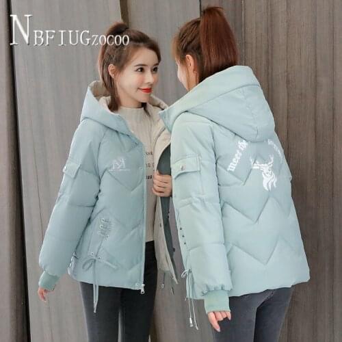 Short Hooded Kawaii Womens Parka Bandage Ladies Chic Outwear Female Parkas
