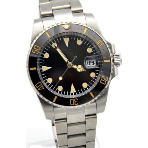 Black Dial Luminous 2813 Movement Mechanical Mens Automatic Watch Sports Self-winding Mechanical Watches Stainless Steel Case