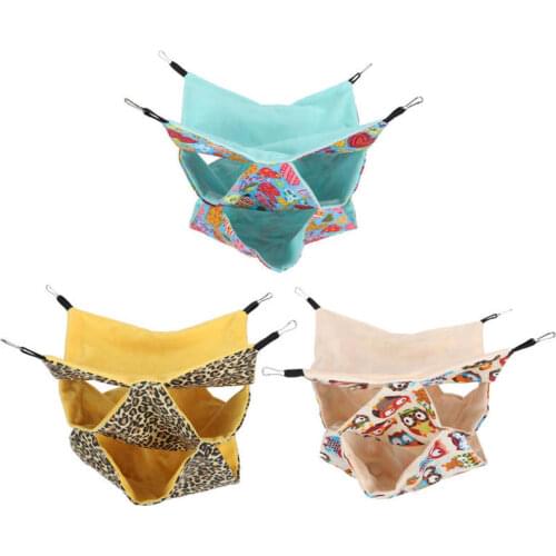 Small Pet Soft Hanging 3 Layer Hammock Sleeping Bag Cage for Hamster Sugar Glider