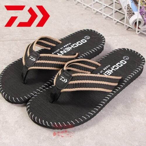 Daiwa Fishing Non-slip Flip Flops Summer Mens New Style EVA Material Soft Shoes Casual Outdoor Beach Mens Slippers Size 40- 44
