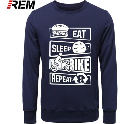 REM Men Hot Sale Fashion Eat Sleep Motocross Motorcycle Motorbike Dirt Enduro Biker Hoodies, Sweatshirts
