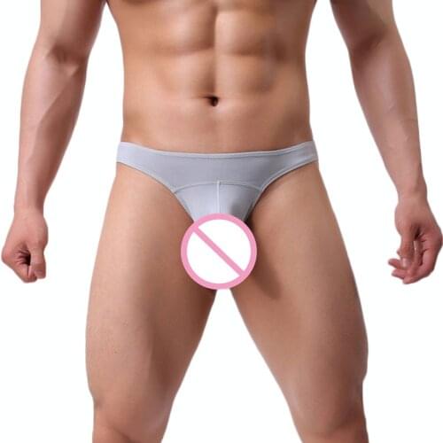Sexy Mens Underwear Briefs Thongs Ice Silk Elephant Trunk Mens Bikini Slips Panties Shorts Underpants Cueca Gay Underwear Thong
