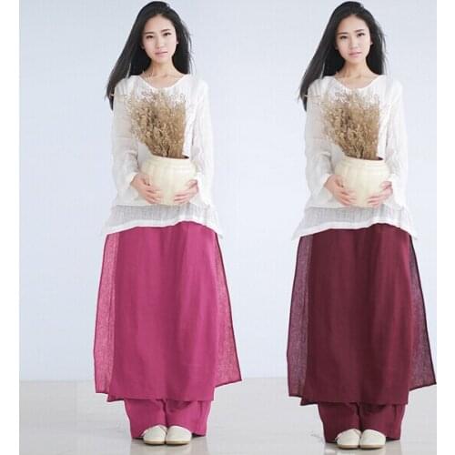 New women novelty vintage skirts pants,plus size S-4XL cotton casual pants feminino capris,wide leg pants, girl trousers