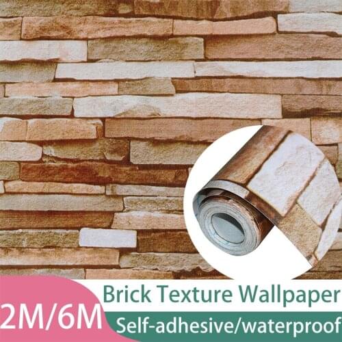 Retro Brick Pattern Wallpaper Wall Sticker Wall Decor Embossed Brick Simulation Tile Wall Sticker Wall Stickers Home Decortion