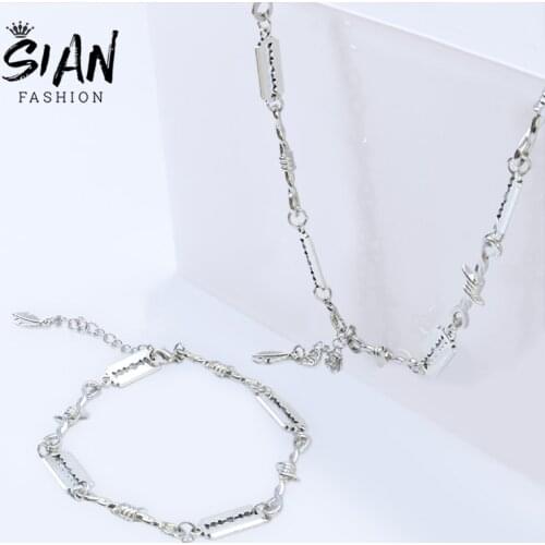 Mixed Small Wire Brambles Iron Bladed Necklace Hip-hop Gothic Punk Style A Razor Trendy Bracelet Jewelry Unisex Gifts Decoration