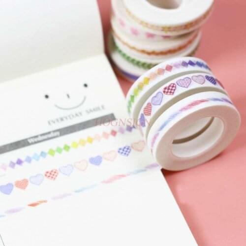 Hand-painted and paper tape cute little floral love hand tear thin section line hand account narrow tape 8mm