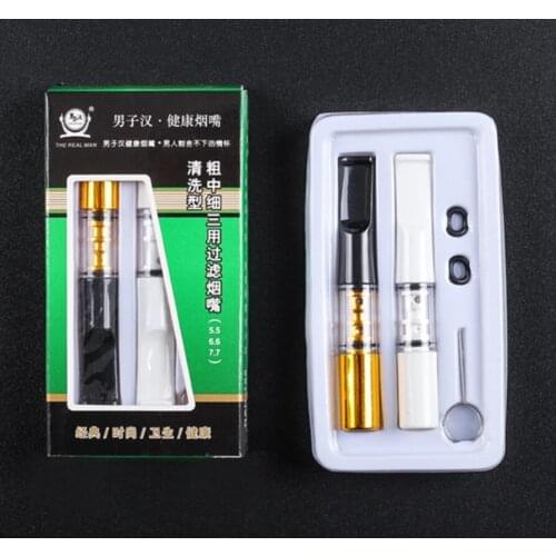 Handheld Washable 2pcs/set Cigarette Holder Filter For Man & Woman Reduce Tar Reusable Recycling Mouthpiece Smoking Accessories