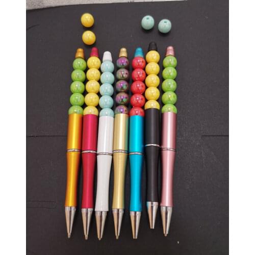 10pcs/lot Plastic Beadable Pen Bead Pens Ballpoint Pen Gift Ball Pen Kidsparty Personalized Gift Wedding Gift for Guests