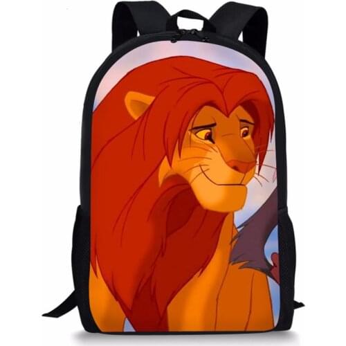 New Hot Sales School Bag Backpack For Boy and Girl Big Capacity Satchel Cartoon Lion King Pattern Children Bookbag Student Bag