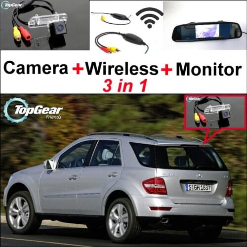 3 in 1 Special WiFi Camera + Wireless + Mirror Monitor Rear View Parking Back Up System For Mercedes Benz ML M MB W164