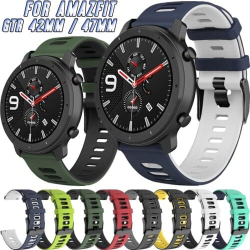 Sport Silicone Strap For Xiaomi Huami Amazfit GTR 2E/47MM Stratos 3/2/2s Smart Bracelet Belt For Amazfit GTS 2 Mini/GTR 42MM/Bip